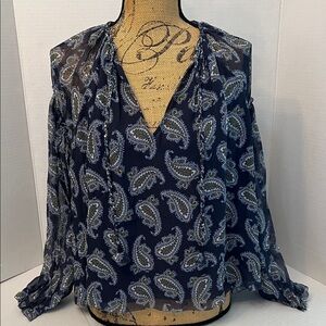 UNSUBSCRIBED SILK PAISLEY OVERSIZED BOHO BLOUSE SIZE 2